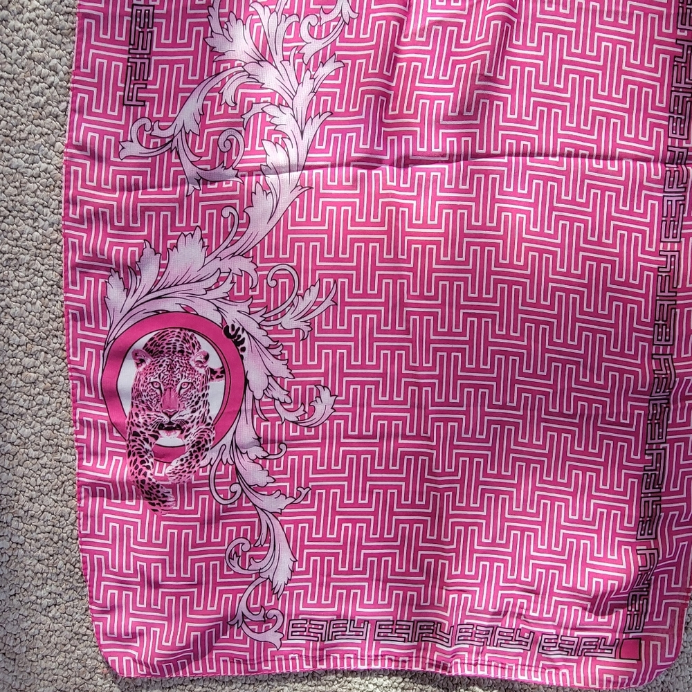Effy Pink Leopard Print Oblong Scarf ~ 18" x 60" ~ Great Fashion Print! VGUC - Picture 8 of 16